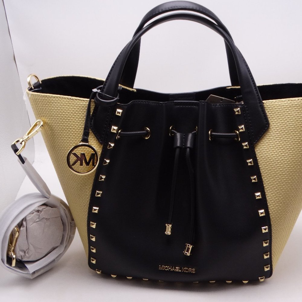 Phoebe Black  Large Faux Leather Bucket Bag & Wallet New Retail Set 856 - Picture 2 of 9